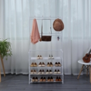 Image de HerzbergPortemanteau à segment avec 4 étagères pour chaussures - 80x155cm