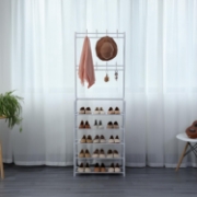 Image de HerzbergPortemanteau à segment avec 5 étagères pour chaussures - 60x173cm
