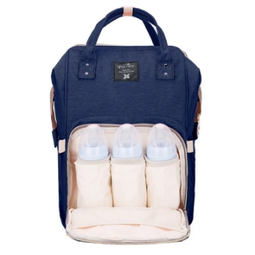 Show details for Herzberg HG-03206: Multifunction Mommy Diaper and Baby Bottle Bag - Blue Picture of Herzberg HG-03206: Multifunction Mommy Diaper and Baby Bottle Bag - Blue