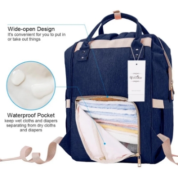 Show details for Herzberg HG-03206: Multifunction Mommy Diaper and Baby Bottle Bag - Blue Picture of Herzberg HG-03206: Multifunction Mommy Diaper and Baby Bottle Bag - Blue