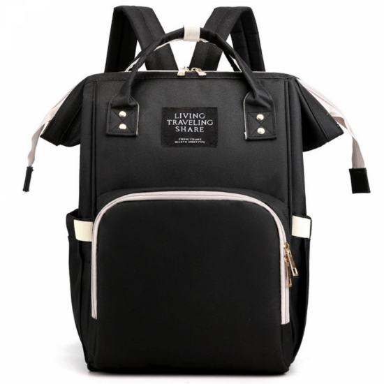 Image de Herzberg HG-03190: Sac multifonction pour couches et biberons - Black