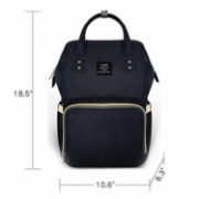 Image de Herzberg HG-03190: Sac multifonction pour couches et biberons - Black