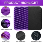 Image de Herzberg HG-03169: Coussin de siège en gel - violet