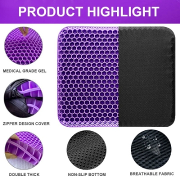 Show details for Herzberg HG-03169: Gel Seat Cushion - Purple Picture of Herzberg HG-03169: Gel Seat Cushion - Purple