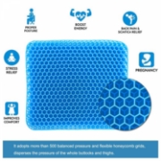 Image de Herzberg HG-03220: Coussin de siège en gel - Bleu