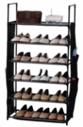Image de Herzberg HG-03329: Étagère à Chaussures à 6 Niveaux (47 x 100cm) - Noir
