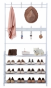 Picture of Herzberg 4-Tier Entryway Coat Rack and Hallway Storage Rack Organizer - 80x153cm