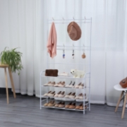 Picture of Herzberg 4-Tier Entryway Coat Rack and Hallway Storage Rack Organizer - 80x153cm