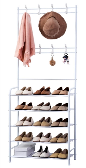 Picture of Herzberg 4-Tier Entryway Coat Rack and Hallway Storage Rack Organizer - 60x170cm
