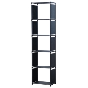 Image de Herzberg HG-03336: Étagère de Rangement et Bibliothèque Multifonctionnelle à 5 Niveaux (42 x 153 cm) - Noir