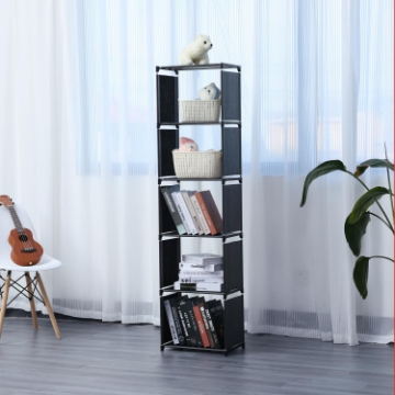 Show details for Herzberg HG-03336: 5-Layer Multi-purpose Bookshelf and Storage Rack (42x153cm) - Black Picture of Herzberg HG-03336: 5-Layer Multi-purpose Bookshelf and Storage Rack (42x153cm) - Black