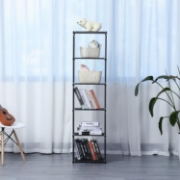 Image de Herzberg HG-03336: Étagère de Rangement et Bibliothèque Multifonctionnelle à 5 Niveaux (42 x 153 cm) - Noir