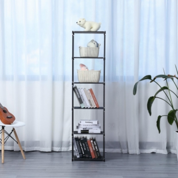 Show details for Herzberg HG-03336: 5-Layer Multi-purpose Bookshelf and Storage Rack (42x153cm) - Black Picture of Herzberg HG-03336: 5-Layer Multi-purpose Bookshelf and Storage Rack (42x153cm) - Black