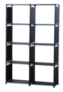 Image de Herzberg HG-03343: Bibliothèque et Etagère de Rangement Polyvalente à 8 Niveaux (85x125cm) - Noir
