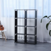 Image de Herzberg HG-03343: Bibliothèque et Etagère de Rangement Polyvalente à 8 Niveaux (85x125cm) - Noir