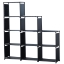 Image de Herzberg HG-03350: Étagère de Rangement à 9 niveaux Pour Livres (125 x 125 cm) - Noir