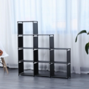 Image de Herzberg HG-03350: Étagère de Rangement à 9 niveaux Pour Livres (125 x 125 cm) - Noir