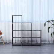 Image de Herzberg HG-03350: Étagère de Rangement à 9 niveaux Pour Livres (125 x 125 cm) - Noir