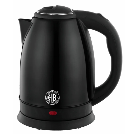 Image de Herzberg HG-5011BLK: Bouilloire électrique 1.8L 1500W en acier inoxydable - Noir