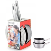 Image de Royalty Line RL-FS2M: Ensemble De Casseroles 3 Pièces Avec Revêtement En Marbre Gris