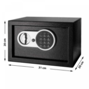 Image de Herzberg HG-03855: Coffre-fort Électronique Numérique En Acier À Double Pêne - 20x31x20cm
