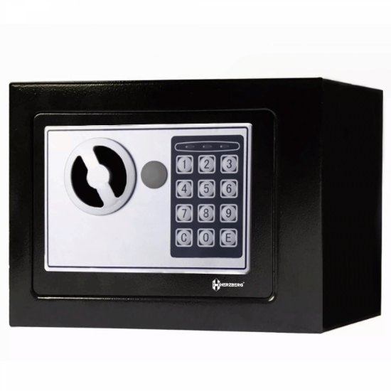 Image de Herzberg HG-03848 : Coffre-fort électronique numérique en acier - 17x23x17cm