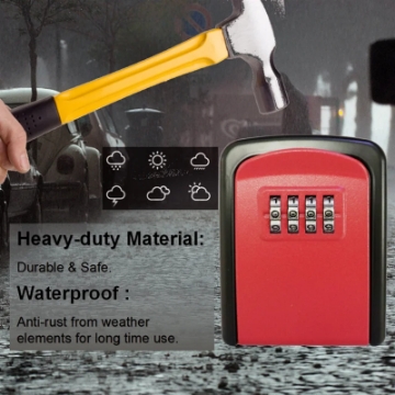 Show details for Herzberg HG-03817: New Smart Waterproof Keyless Safety Box - Red Picture of Herzberg HG-03817: New Smart Waterproof Keyless Safety Box - Red