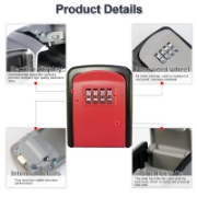 Image de Herzberg HG-03817: Nouveau Boîtier De Sécurité Sans Clé, Étanche Et Intelligent - Rouge