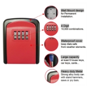 Image de Herzberg HG-03817: Nouveau Boîtier De Sécurité Sans Clé, Étanche Et Intelligent - Rouge