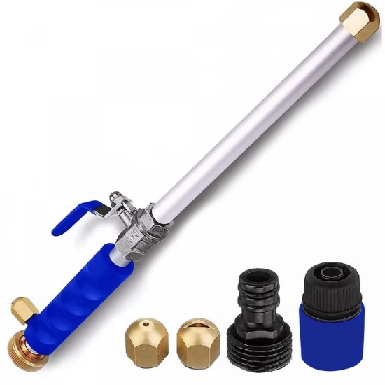 Afbeeldingen van Herzberg HG-03824: Waterstraal Hogedrukreinigerstang Met Dubbele Sproeikop - Blauw