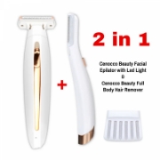 Image de Cenocco Beauty SETCC9087/9086: 2 En 1 Épilateur Corps Entier + Épilateur Visage Avec Led Combo Deal