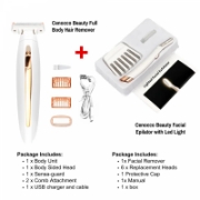 Image de Cenocco Beauty SETCC9087/9086: 2 En 1 Épilateur Corps Entier + Épilateur Visage Avec Led Combo Deal