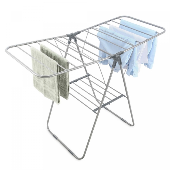 Image de Herzberg HG-04494: Séchoir à Linge Pliable en Acier à 2 Etages