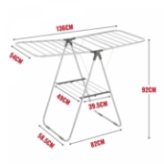 Image de Herzberg HG-04494: Séchoir à Linge Pliable en Acier à 2 Etages
