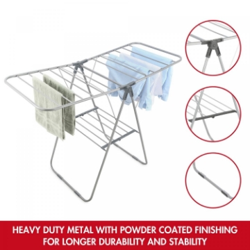 Show details for Herzberg HG-04494: 2-Tier Folding Steel Clothes Drying Rack Picture of Herzberg HG-04494: 2-Tier Folding Steel Clothes Drying Rack