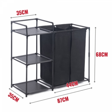 Show details for Herzberg HG-04531: 2 Detachable Bag Laundry Sorter with 3-Tier Storage Shelf Picture of Herzberg HG-04531: 2 Detachable Bag Laundry Sorter with 3-Tier Storage Shelf