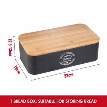 Show details for Herzberg HG-04401: 4 Pieces Bread Box Set with Cannisters - Matte Black Picture of Herzberg HG-04401: 4 Pieces Bread Box Set with Cannisters - Matte Black