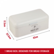 Image de Herzberg HG-04418: Ensemble boîte à pain et boîte à conserve vintage 4 pièces - Crème mate