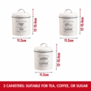 Image de Herzberg HG-04418: Ensemble boîte à pain et boîte à conserve vintage 4 pièces - Crème mate