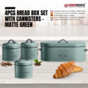 Image de Herzberg HG-04425: Boîte à pain et boîte à conserve 4 pièces - Vert sauge