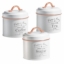 Picture of Herzberg HG-04432: 3 Pieces Vintage Caniter Set - White + Rose Gold Trim