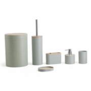 Picture of Herzberg HG-04449: 6 Pieces Bamboo Bathroom Set - Sage Green