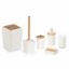 Image de Herzberg HG-04463: Ensemble De Salle De Bain 6 Pièces En Bambou - Crème Mate
