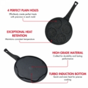 Image de Hezberg HG-CP264HO: Poêle À Crêpes Et À Galettes De 26 Cm À Revêtement En Marbre - 4 Fentes