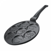 Image de Herzberg HG-CP267SML: Poêle À Crêpes et À Galettes De 26cm À Revêtement En Marbre - 7 Smiley Emoji