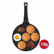 Image de Herzberg HG-CP267SML: Poêle À Crêpes et À Galettes De 26cm À Revêtement En Marbre - 7 Smiley Emoji