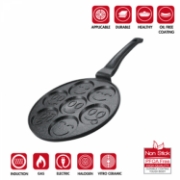 Image de Herzberg HG-CP267SML: Poêle À Crêpes et À Galettes De 26cm À Revêtement En Marbre - 7 Smiley Emoji