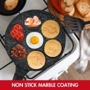 Image de Herzberg HG-CP267ANL: Poêle À Crêpes Et À Galettes De 26 cm À Revêtement En Marbre - 7 Adorables Animaux