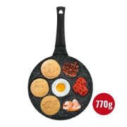 Image de Herzberg HG-CP267ANL: Poêle À Crêpes Et À Galettes De 26 cm À Revêtement En Marbre - 7 Adorables Animaux