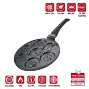Image de Herzberg HG-CP267ANL: Poêle À Crêpes Et À Galettes De 26 cm À Revêtement En Marbre - 7 Adorables Animaux
